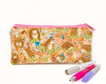 Personalized pencil case kids - Hedgehog gifts for girls  - Pencil bag - Personalized gift for kids - Pencil pouch