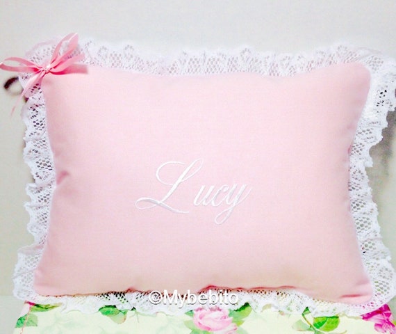 Personalized baby pillow girl Baby pink 