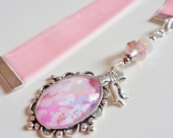 Velvet Ribbon w/rose Cabochon