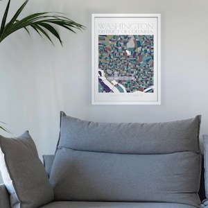 DC PixelMap-poster (groen/bruin)