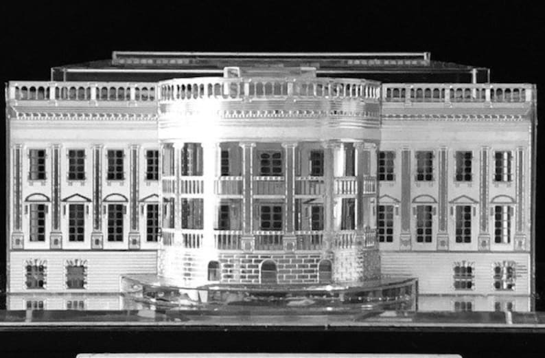 Crystal and Silver White House Scalemodel Etsy