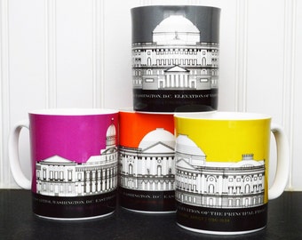 Tasses en porcelaine tendre du bâtiment du Capitole des États-Unis