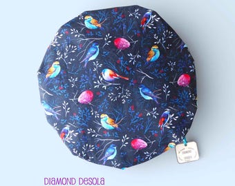 Shower Cap Birds Bath Hat for bathing showering. Soft Comfortable Multi Colour Cotton outer & Waterproof inner  Bathroom Gift