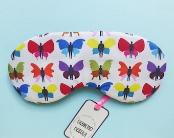 Eye Sleep Mask Rainbow Butterflies Soft Cotton Travel Love is Love Pride Gift Blackout  Blindfold Relax UK