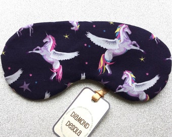 Eye Sleep Mask Unicorns Purple Magical Gift Mindfulness Sleeping Blackout Relax UK Made