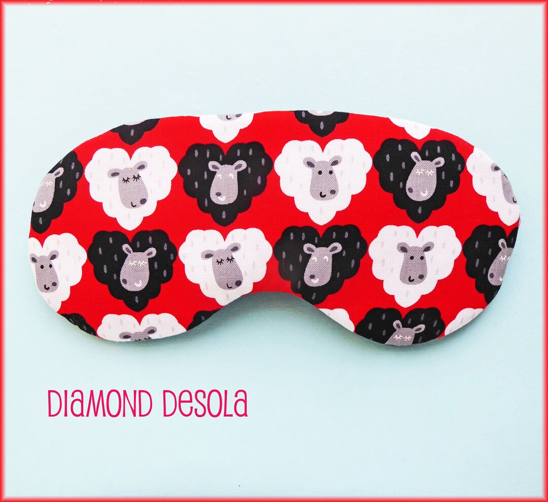 Eye Sleep Mask Sheep Soft Cotton Red White Black Cute Animal Sleeping ...