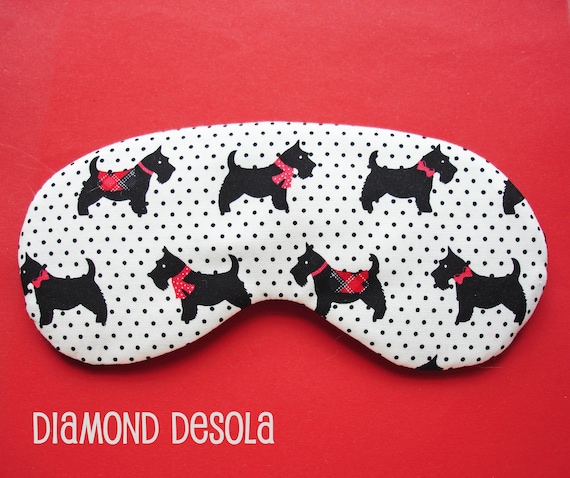 night mask slumber party, sleep aid sleep mask travel accessory Scottie dog sleep mask cotton gift Cotton eye mask unisex eye mask