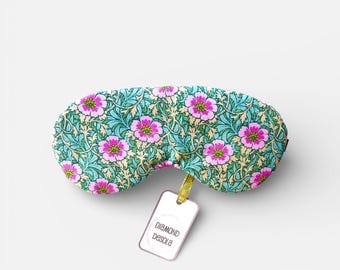 Eye Sleep Mask Roses Flowers Cotton Print Blindfold Blackout Comfy Meditation Relaxation and Mindfulness UK