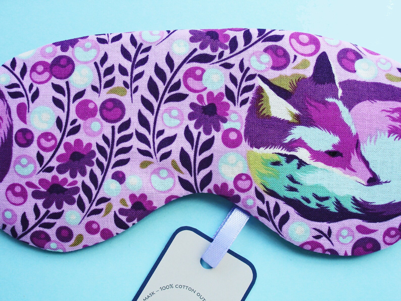 Eye Sleep Mask Soft Cotton Sleeping Fox Pink Travel Blackout Etsy
