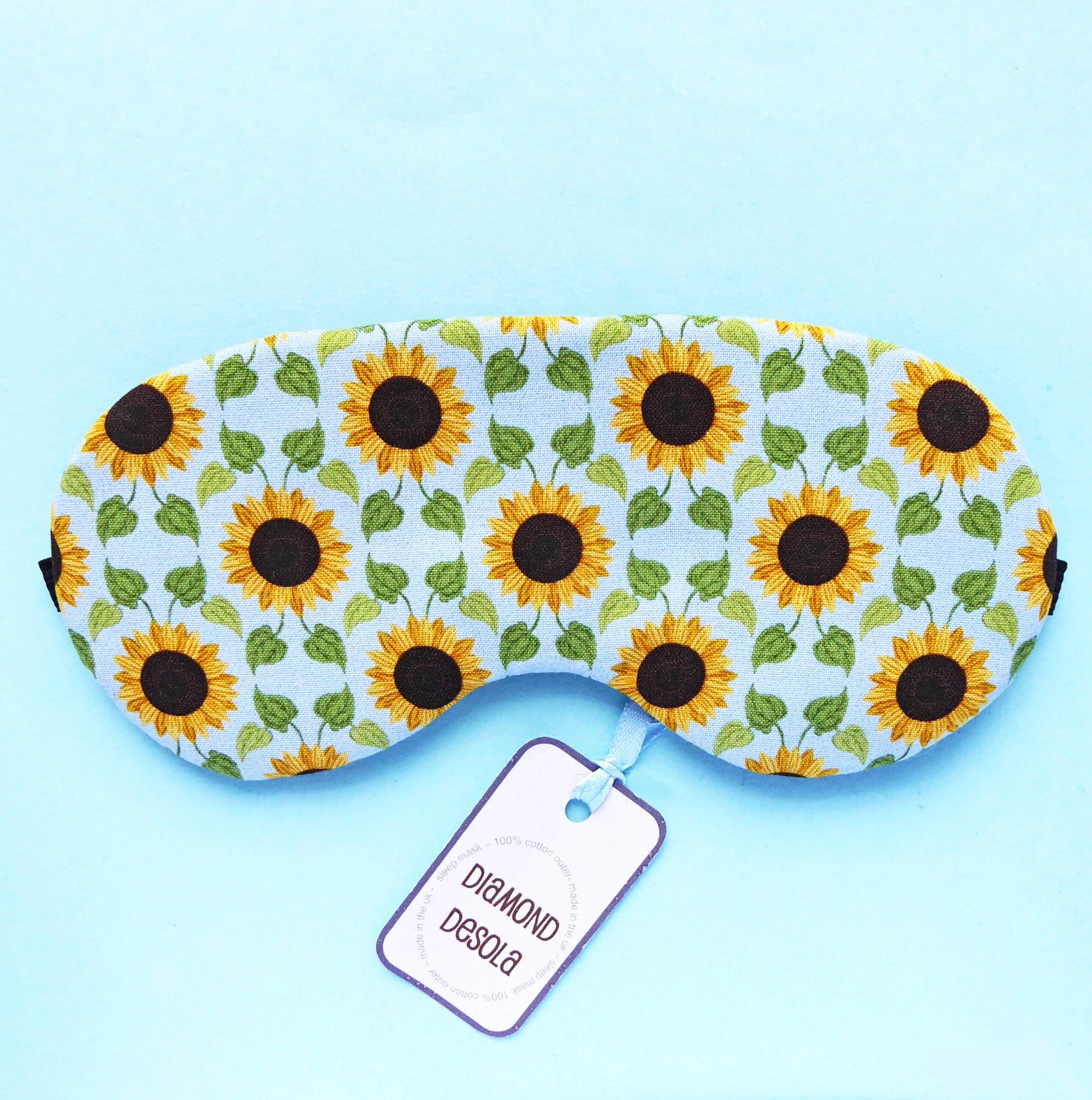 Sunflower Eye Mask Soft Cotton Sleep Mask, UK Made