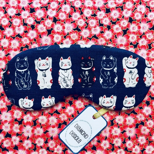 Eye Sleep Mask Japanese Blue Wave Soft Cotton Print Gift Etsy