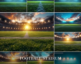 Décors numériques de stade de football pour la photographie composite, arrière-plans de sport, affiche de joueur, photos de photos d'équipe