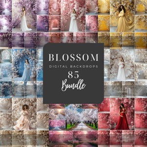 80+ Blossom Floral Digital Backdrops: Maternity Photography (JPG)