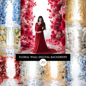 Floral Backdrops Digital Backdrop Overlay Maternity Backlight Backdrop Digital Floral Overlays Art Photo Studio Backdrop for Photoshop