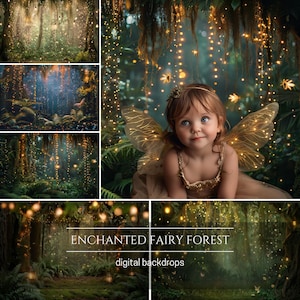 Toile de fond numérique Forêt des fées enchantée : superpositions de photographies Photoshop (JPG)