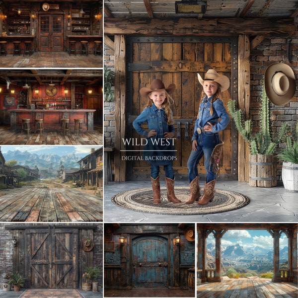 Wild West Digital Background, Wild West Saloon, Western Wallpaper, Western Gothic Backdrops, Composite Photo
