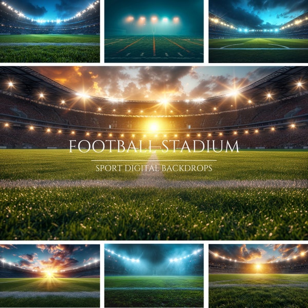 Football Stadium Digital Backdrops for Composite Photography, Sports Backgrounds, Player Poster, Team Photo Photos