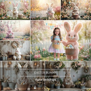 Osterhase Frühling Digital Backdrop Overlays für zusammengesetzte Fotografie Photoshop Overlays Fotobearbeitung
