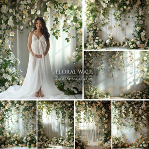 Spring Floral Digital Backdrop: Maternity & Newborn Photography (JPG)
