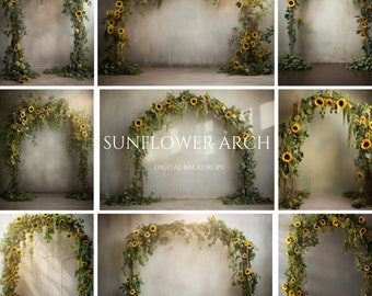 Sunflower Arch Digital Backdrops, Maternity Backdrop Overlays, Studio Backdrop Overlays, Fine Art Textures, Photoshop Overlays
