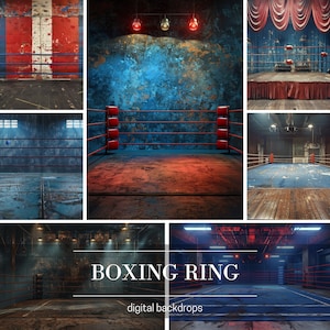 Boxing Ring Digital Backdrops: Sports Photography (Instant Download)
