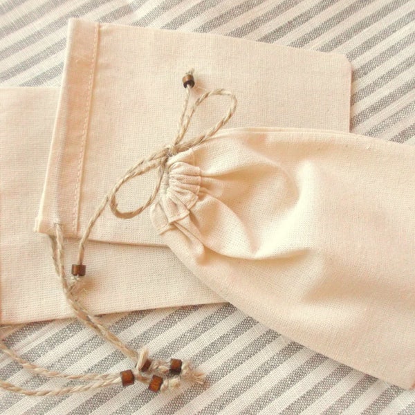 Reserved Listing for Anat: 300 Natural Cotton Coarse Pouches