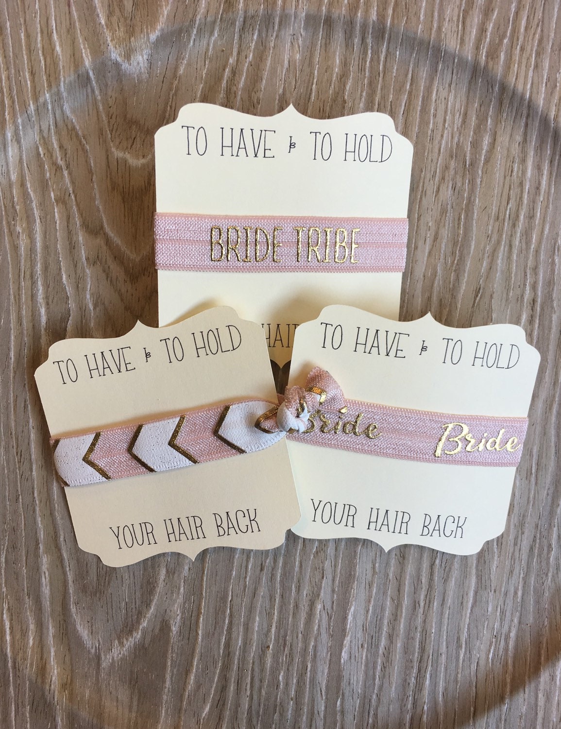 Blush Gold-Bachelorette Hair Tie-To Have & To Hold Your Hair Back-Bri…