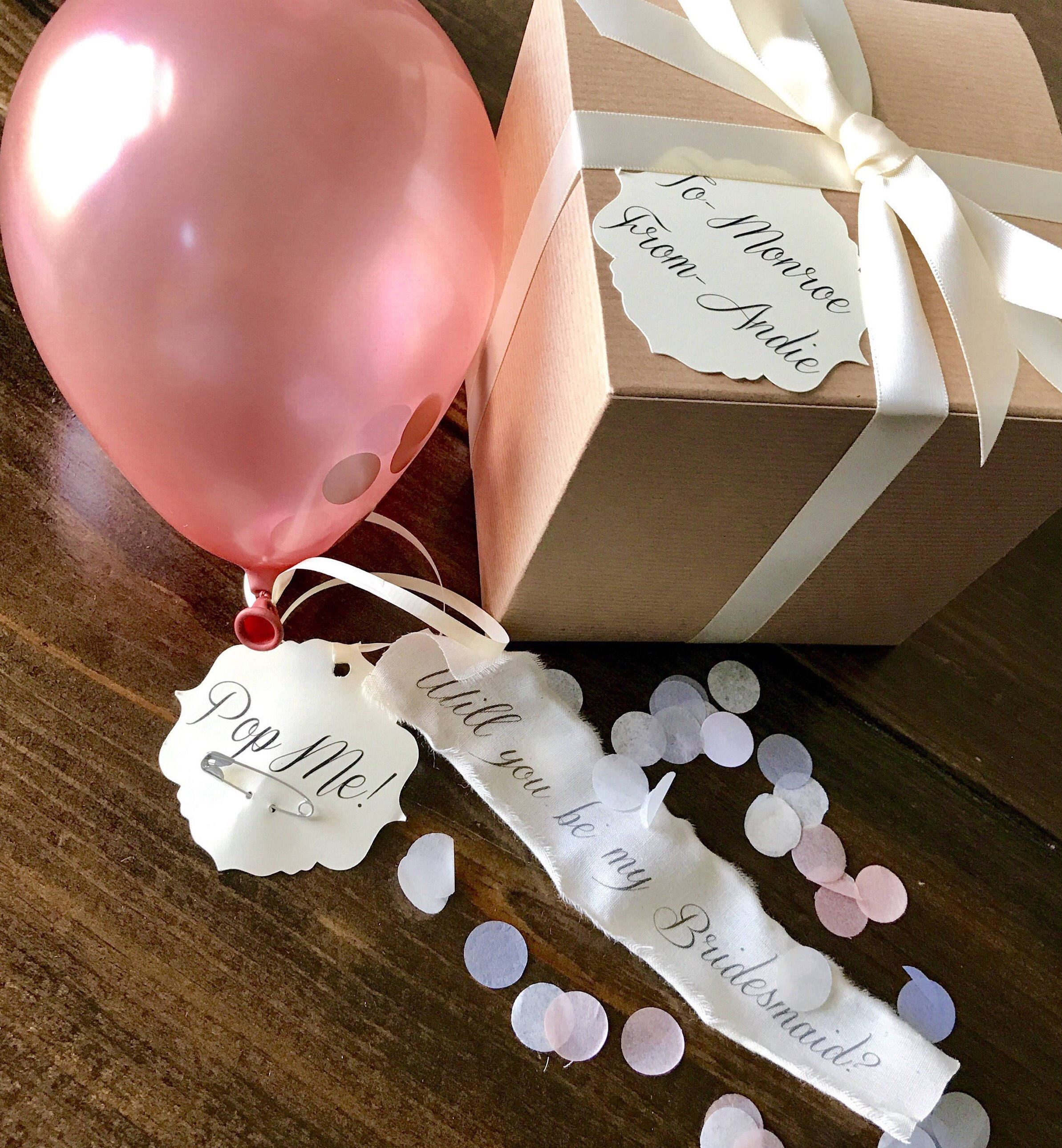 Rose Gold- Will you be my bridesmaid? Pop the balloon!