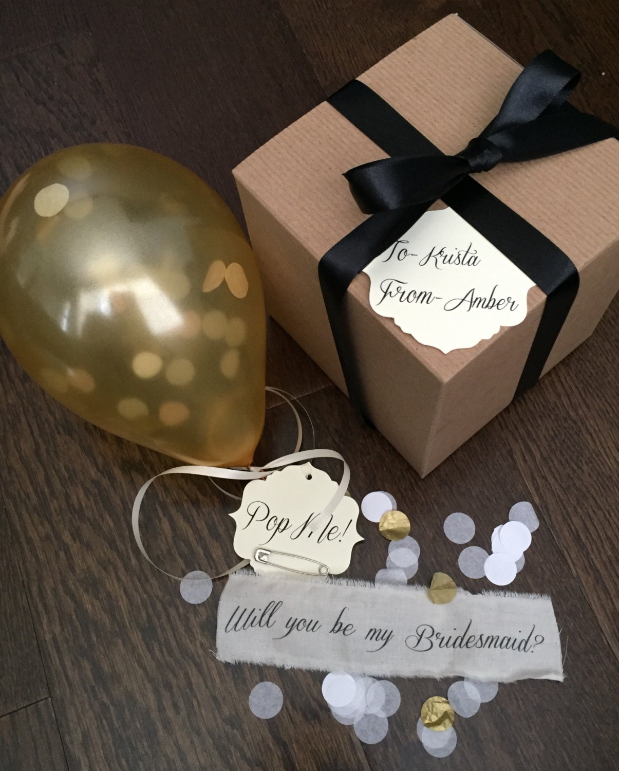 Gold-Will you be my bridesmaid? Pop the balloon to reveal your message