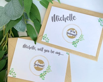 gold wreath-Will you be my bridesmaid scratch off card-Bridesmaid box-Bridesmaid Proposal-Scratcher-scratch off-Maid of Honor-Flower Girl