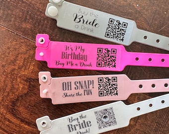 QR Code Bachelorette Wristband: Buy the Bride a Drink