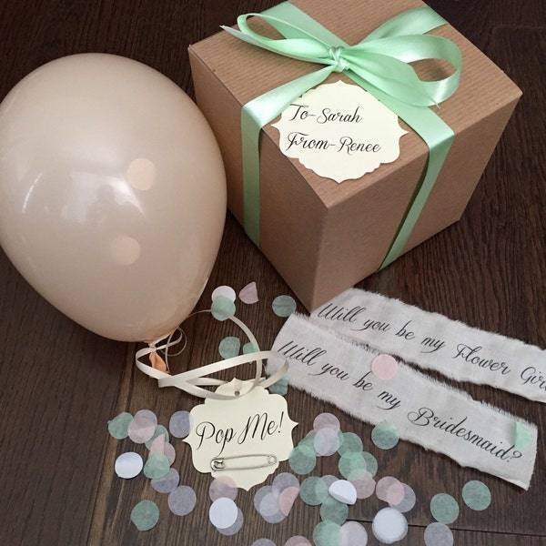 Blush- Will you be my bridesmaid? Pop the balloon to reveal your message