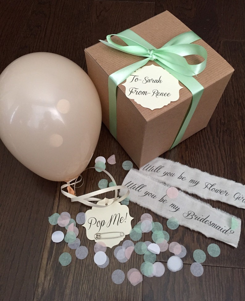 Blush- Will you be my bridesmaid? Pop the balloon to reveal your message