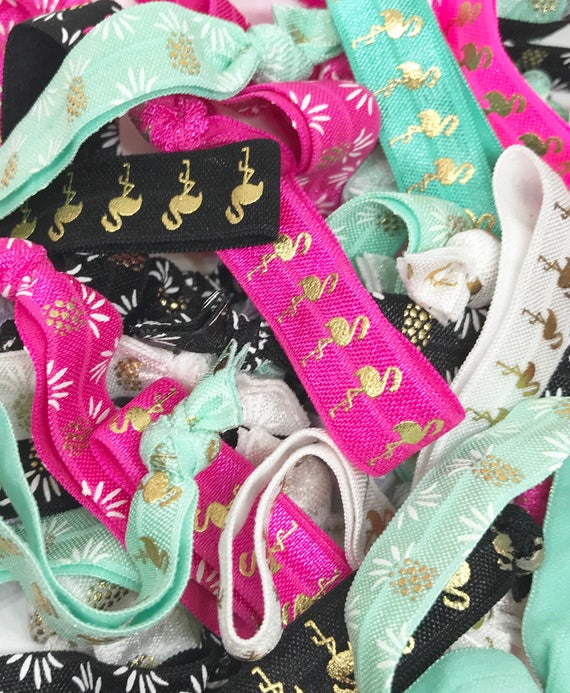 Pineapple Flamingo Bulk Hair Ties Beach Hair Etsy