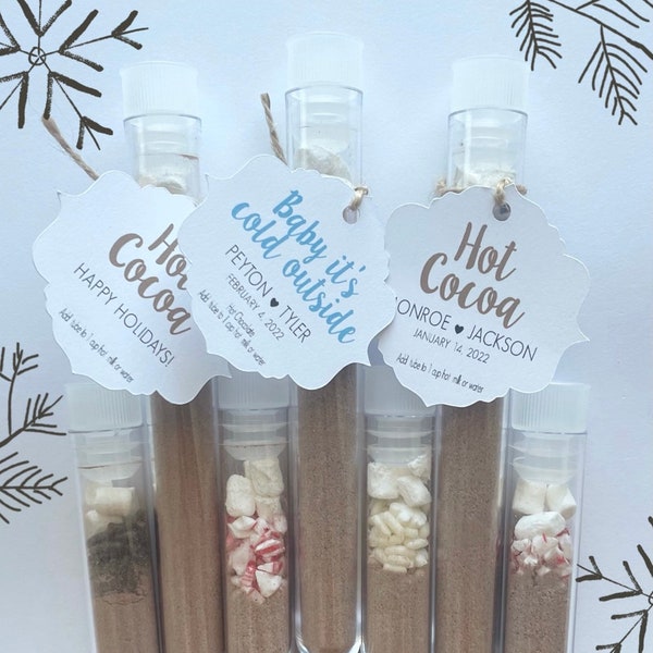 Hot Chocolate -Test Tube-Wedding Favor-Bridal Shower-Baby it’s cold outside-Hot Cocoa