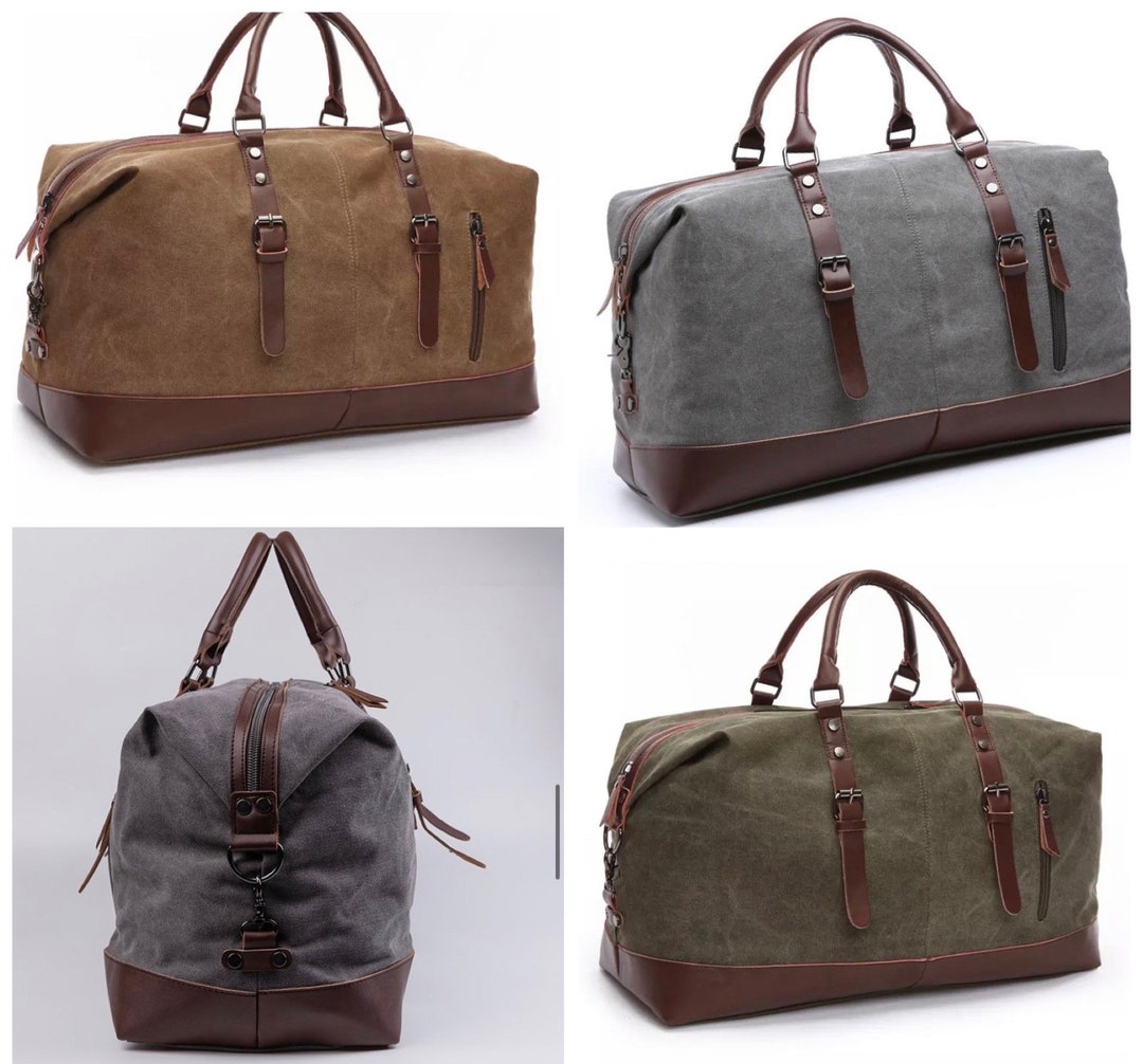 Monogram Mens Leather Duffle Bag Mens Weekender Bag Mens Carry on Luggage Leather Duffle ...