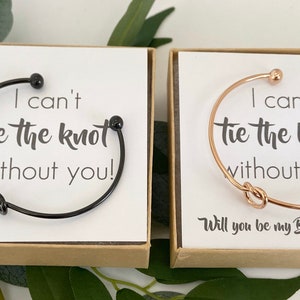 I can’t tie the knot without you- Will you be my Bridesmaid-Best Friend Bracelet-Bridesmaid-Gold Knot-Sister Gift-Wedding Bracelet