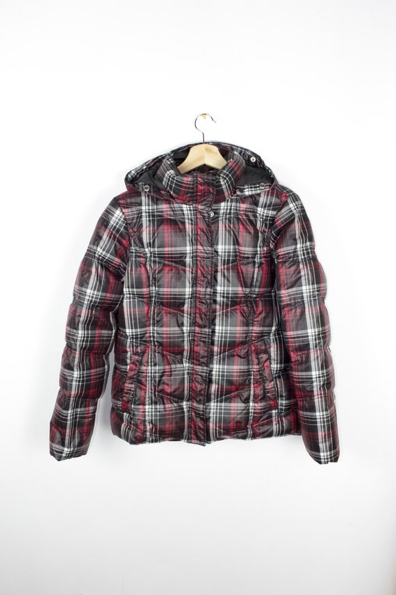 tommy hilfiger plaid puffer jacket