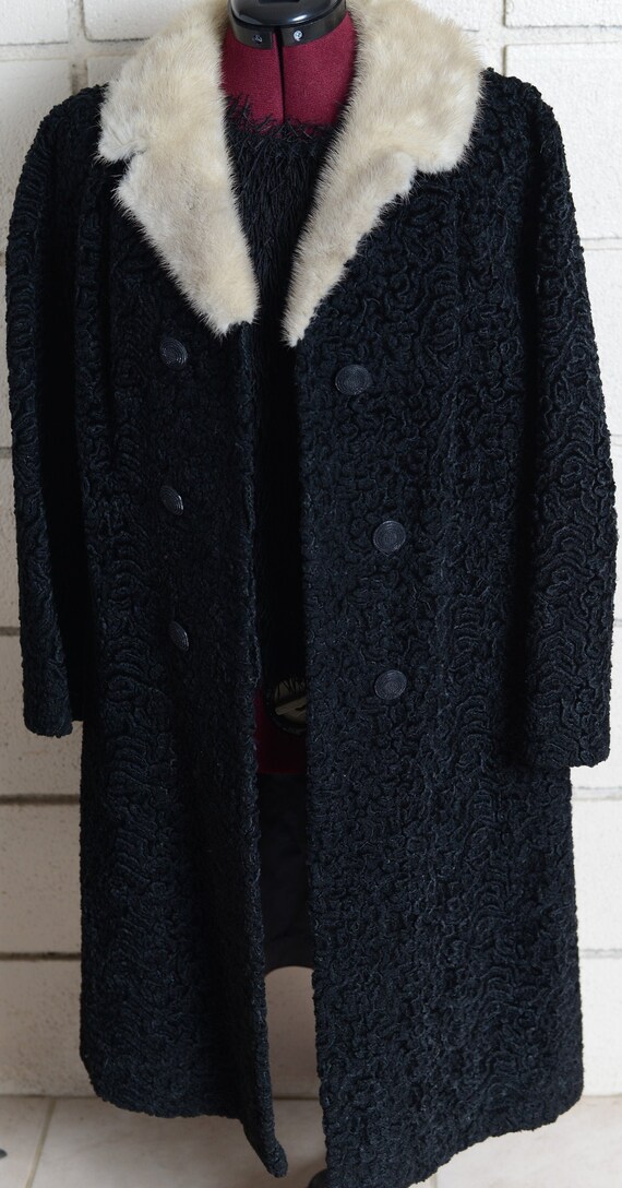 Vintage 1960's Astrakin Coat with fur collar