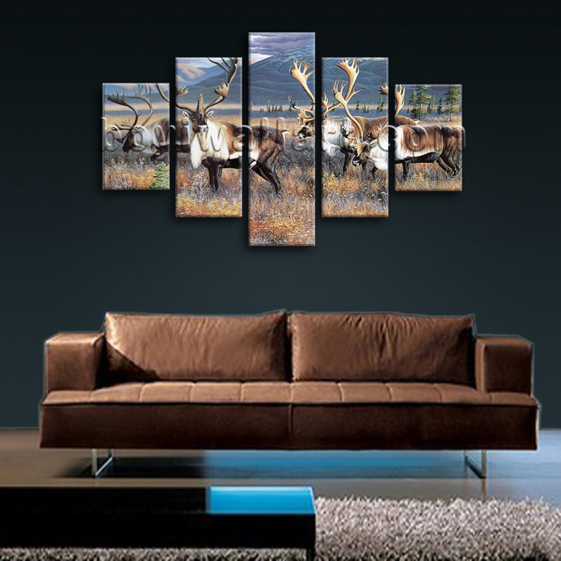 Extra Large Contemporary Wall Art Wildlife Deer ELK Hunting Etsy