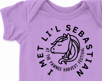 Parks and Recreation inspired shirt. I met Li'l Sebastian At The Pawnee Harvest Festival bodysuit t-shirt for infants and babies.