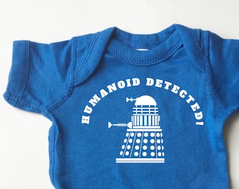 Doctor Who baby shirt. Dalek -  Humanoid Detected bodysuit t-shirt for infants and babies