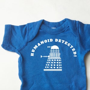 Doctor Who baby shirt. Dalek Humanoid Detected bodysuit t-shirt for infants and babies image 1