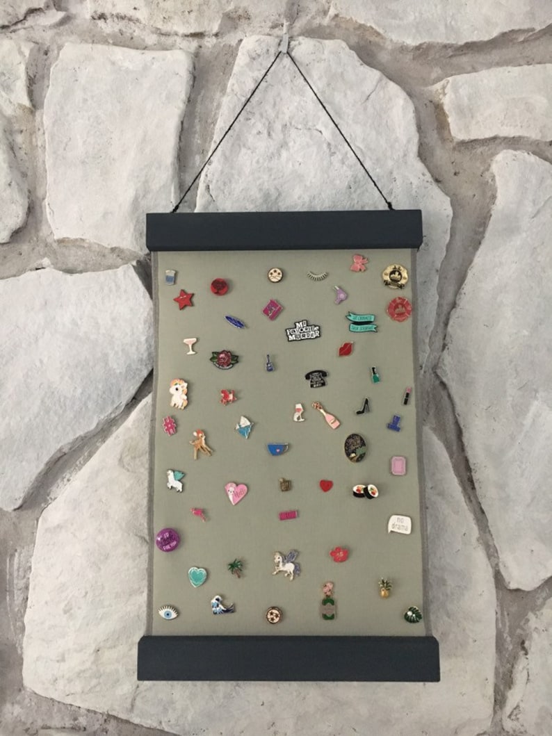 Pin badge display / blank canvas wall hanging / enamel pin Etsy
