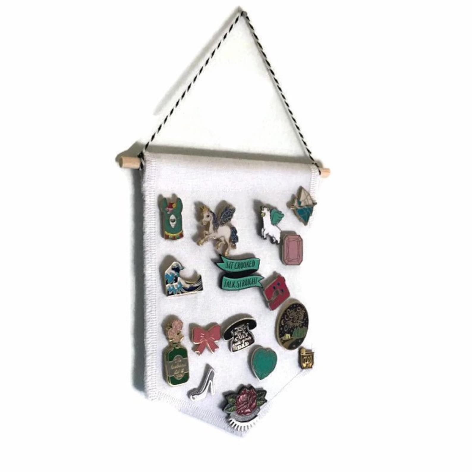 Small Pin Display Pin Badge Display Canvas Pennant Enamel Etsy