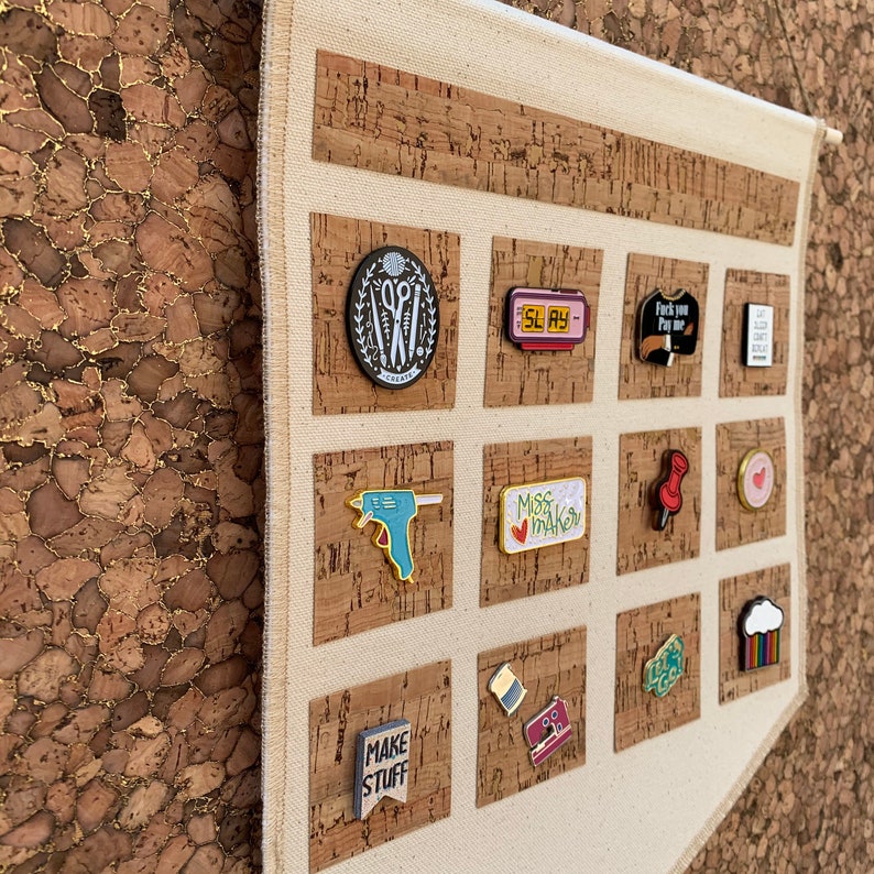 Premium Cork Pin Display Pin Badge Display Canvas Pennant Etsy