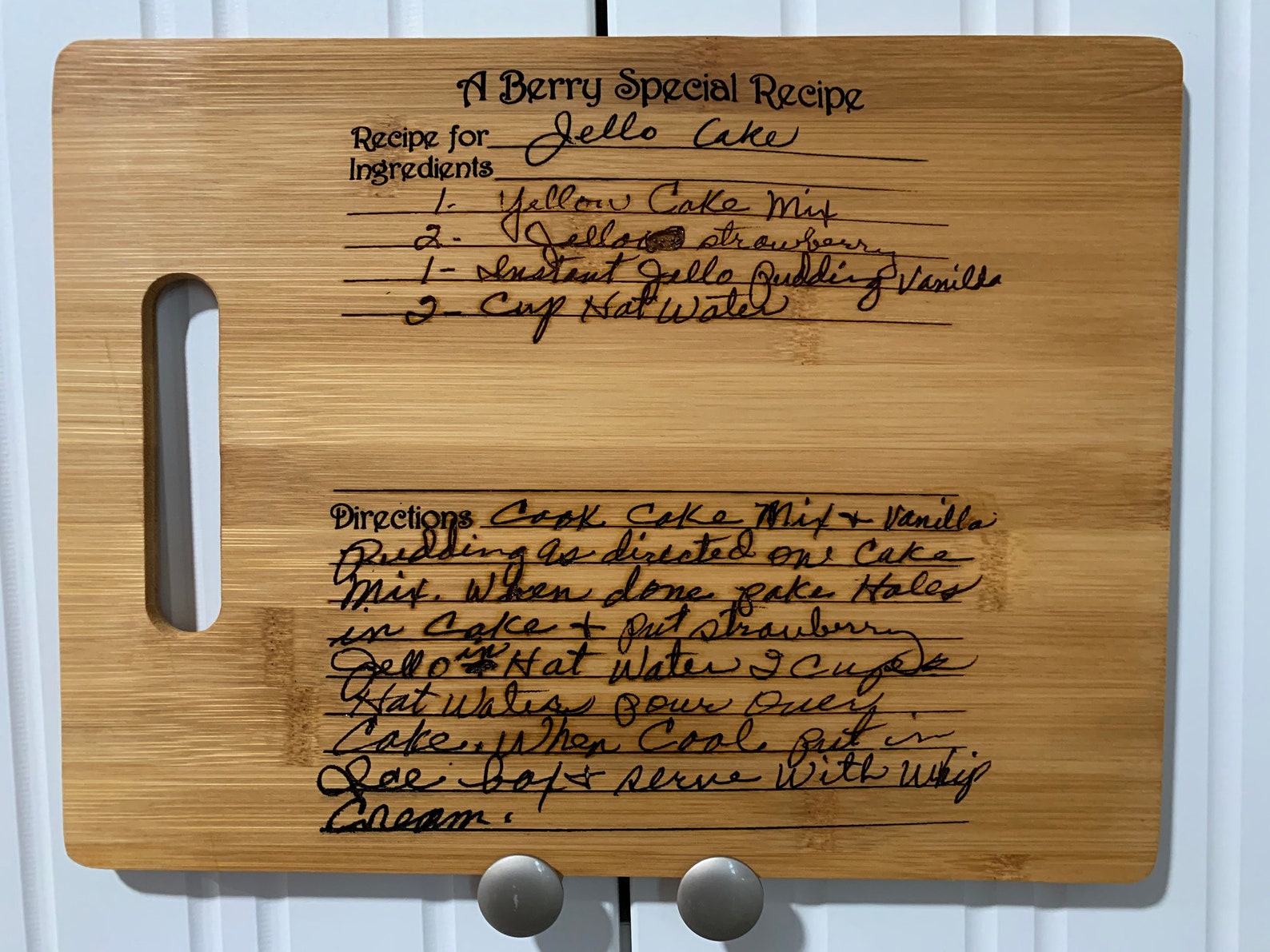 Custom Engraved Cutting Board Recipe Cutting Board Keepsake Etsy