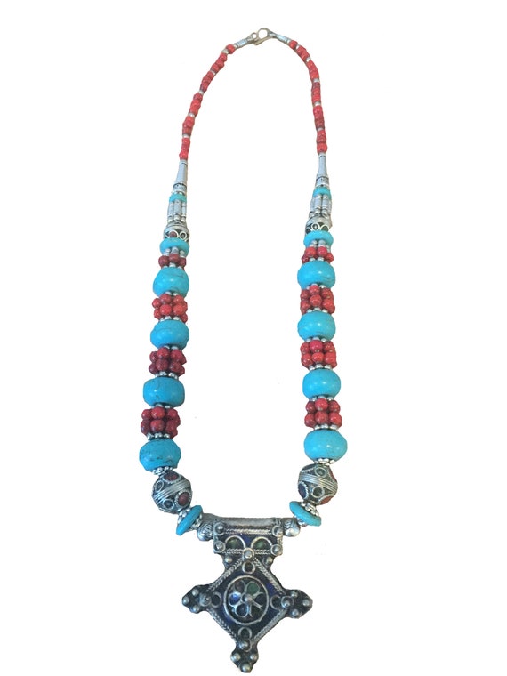 Moroccan Necklace with Turquoise Beads