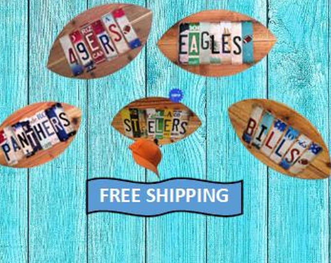 NFL-2 Football Cut License Plate Strip Signs