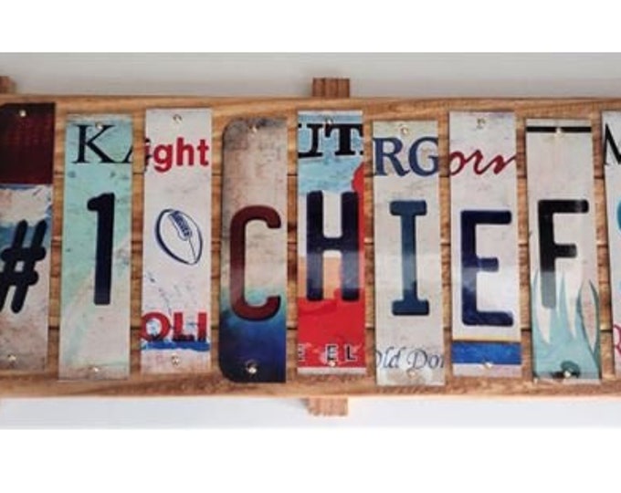 Kansas City Chiefs Cut License Plate Strip Sign